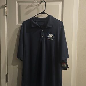 Navy blue Bud light  Nike dri fit polo never worn still has tags on it